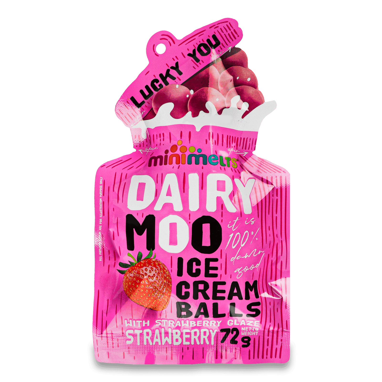 Кульки-морозиво Mini Melts Dairy Moo Strawberry - 1