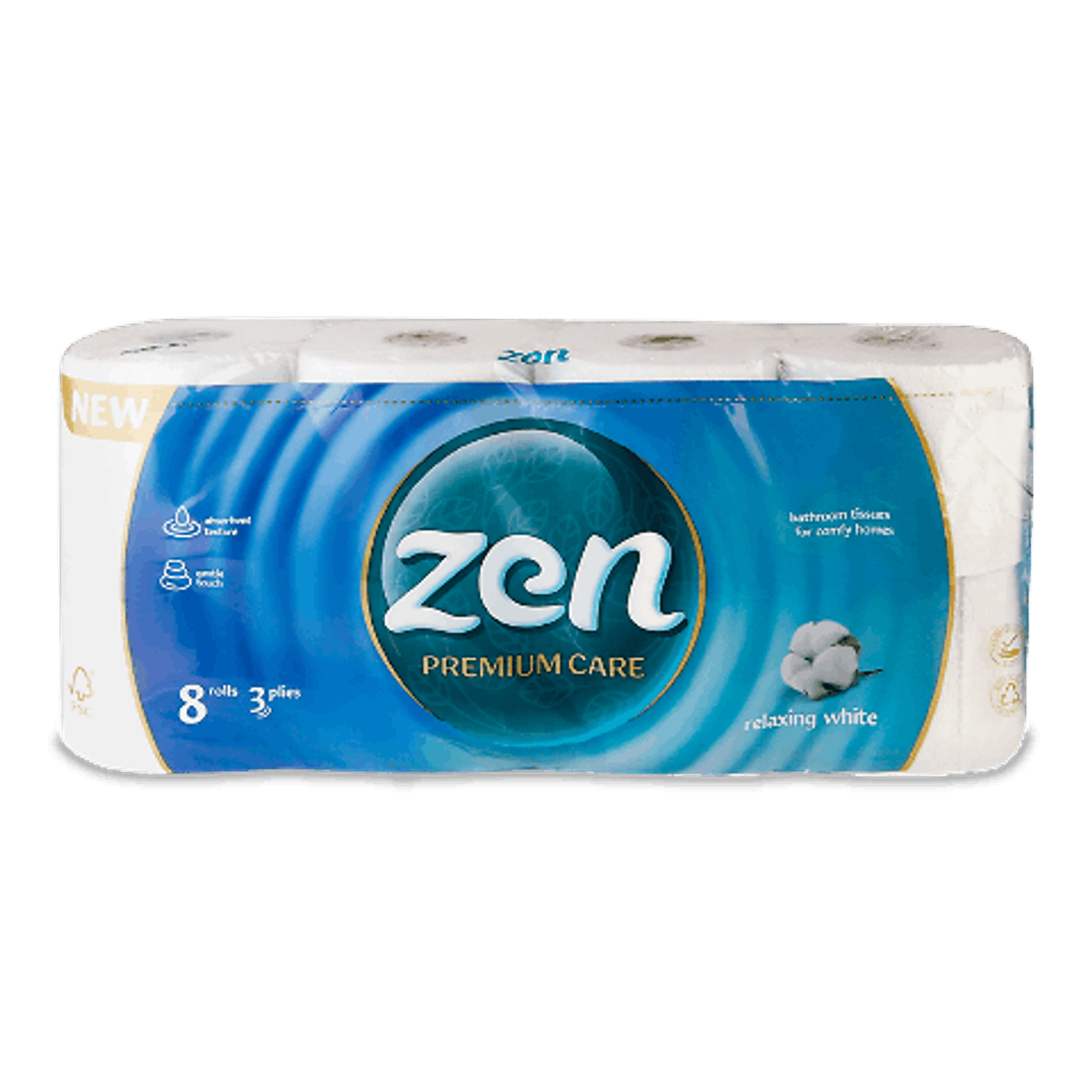 Папір туалетний Zen Premium Care Relaxing White 3-шаровий - 1