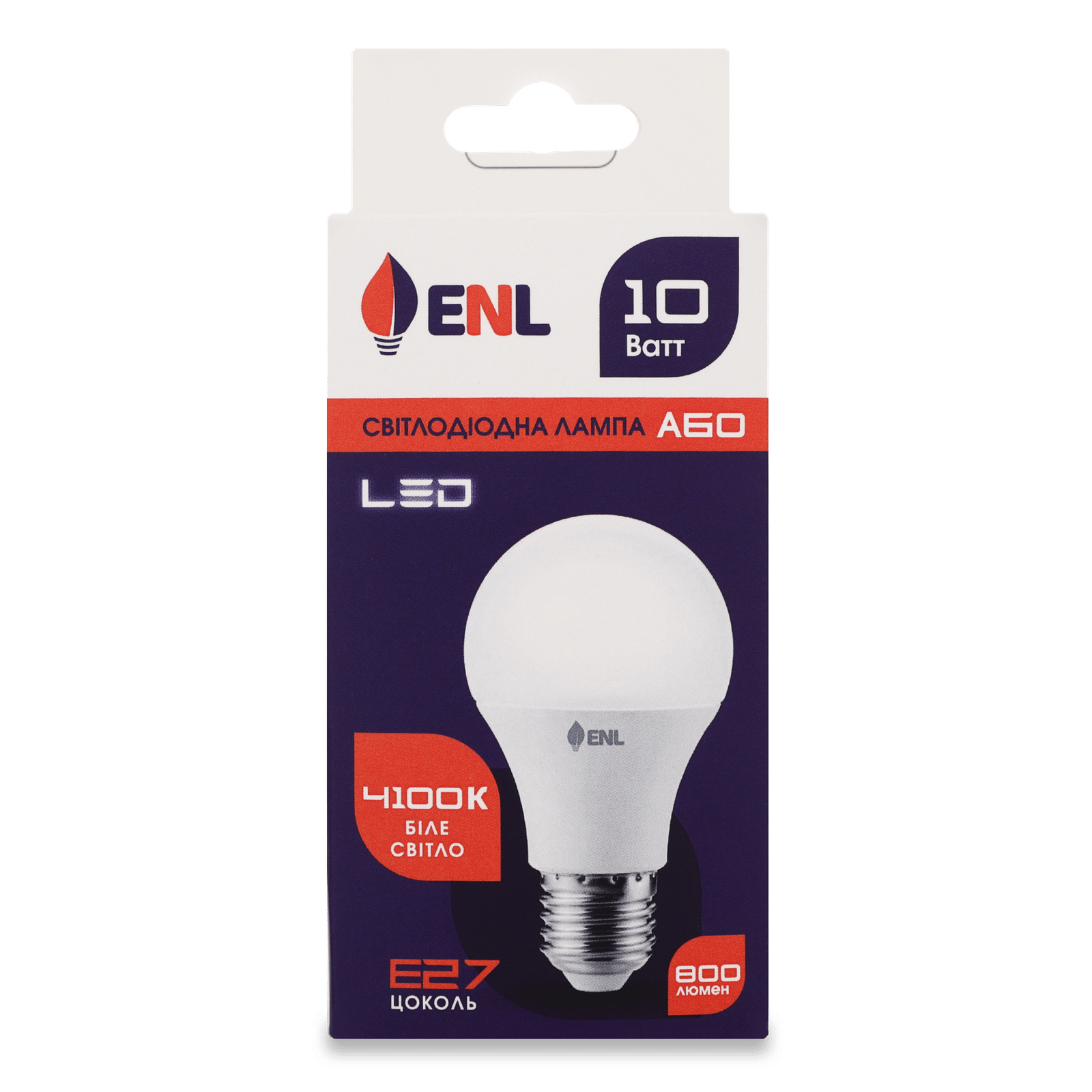 Лампа ENL Led A60 10 Вт 4100K E27 - 1