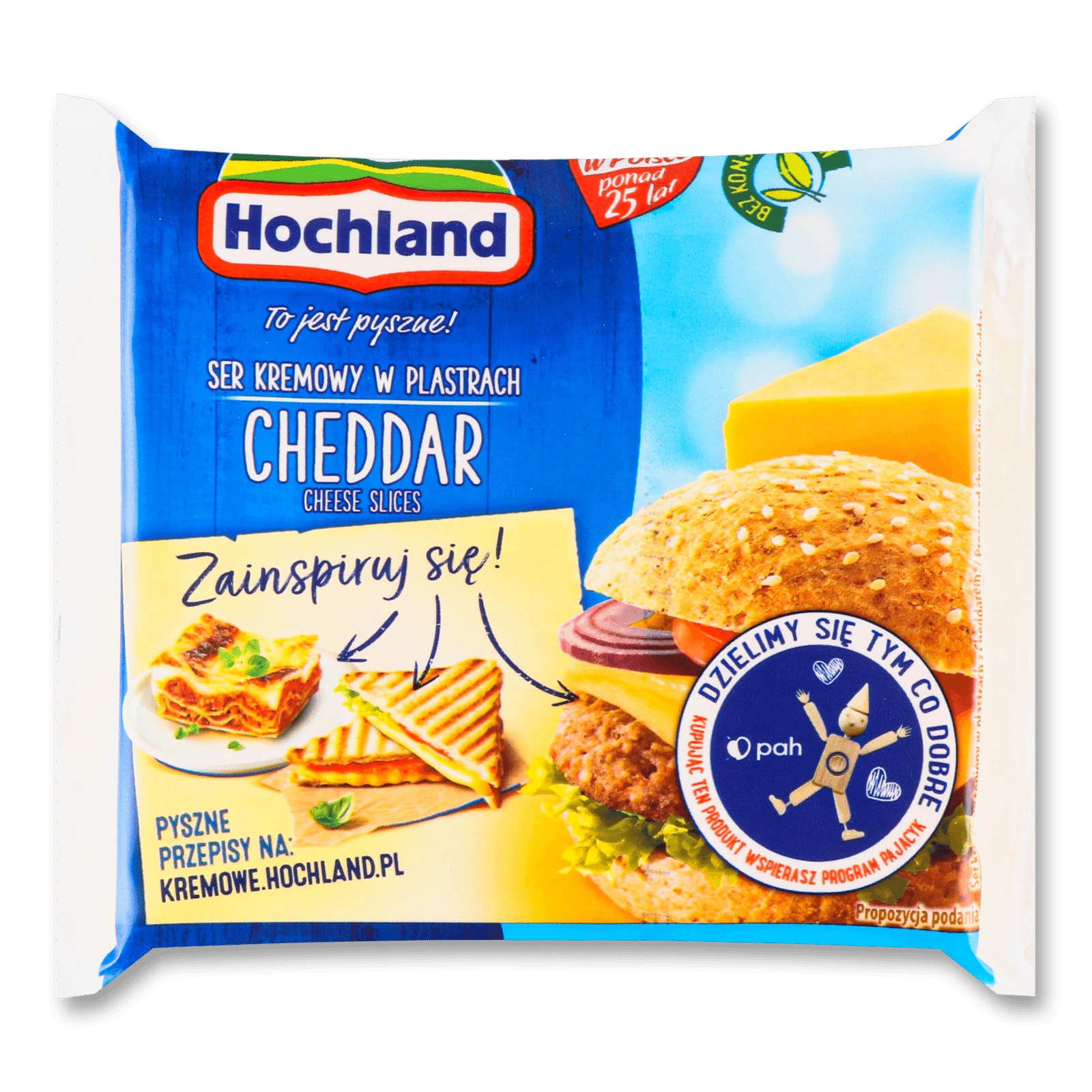 Сир плавлений Hochland «Чеддер» скибочками 40% - 1