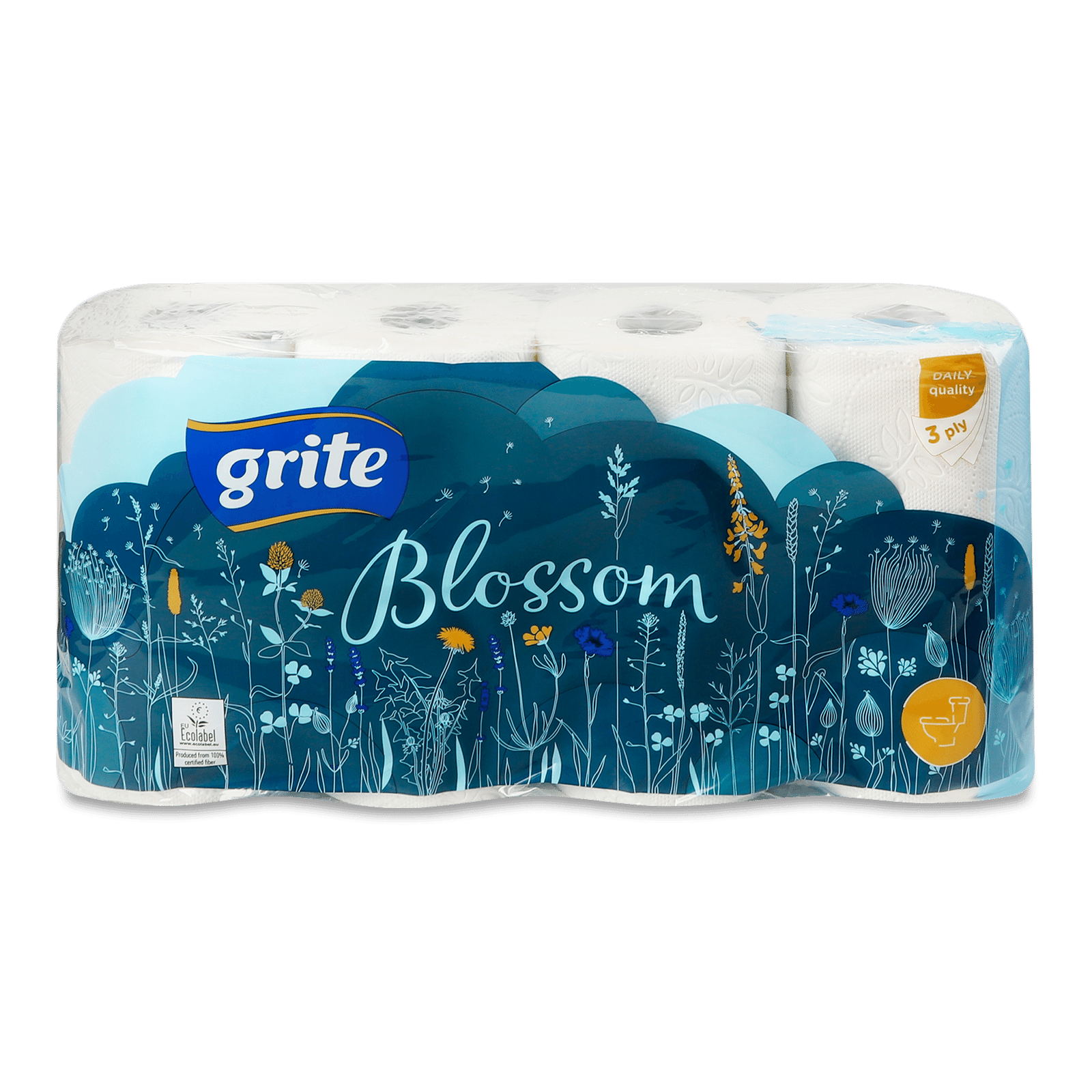 Папір туалетний Grite Blossom 3-шаровий - 1