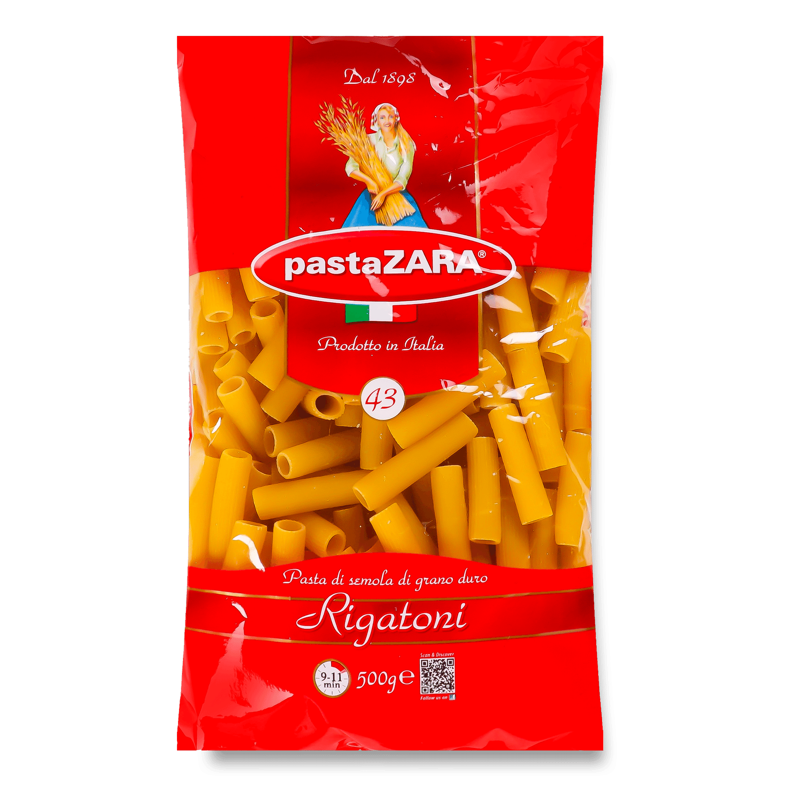 Вироби макаронні Pasta Zara Рігатоні - 1