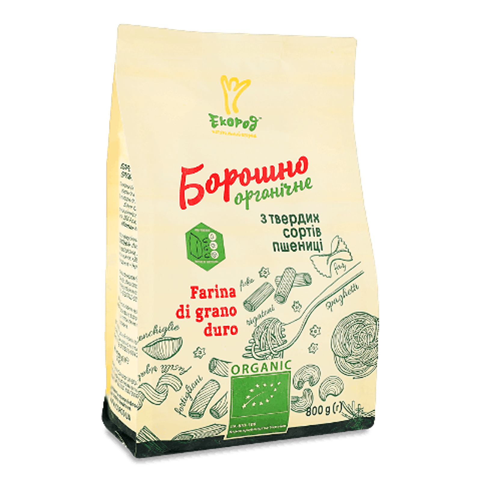 Борошно Екород з твердих сортів пшениці органічне - 1