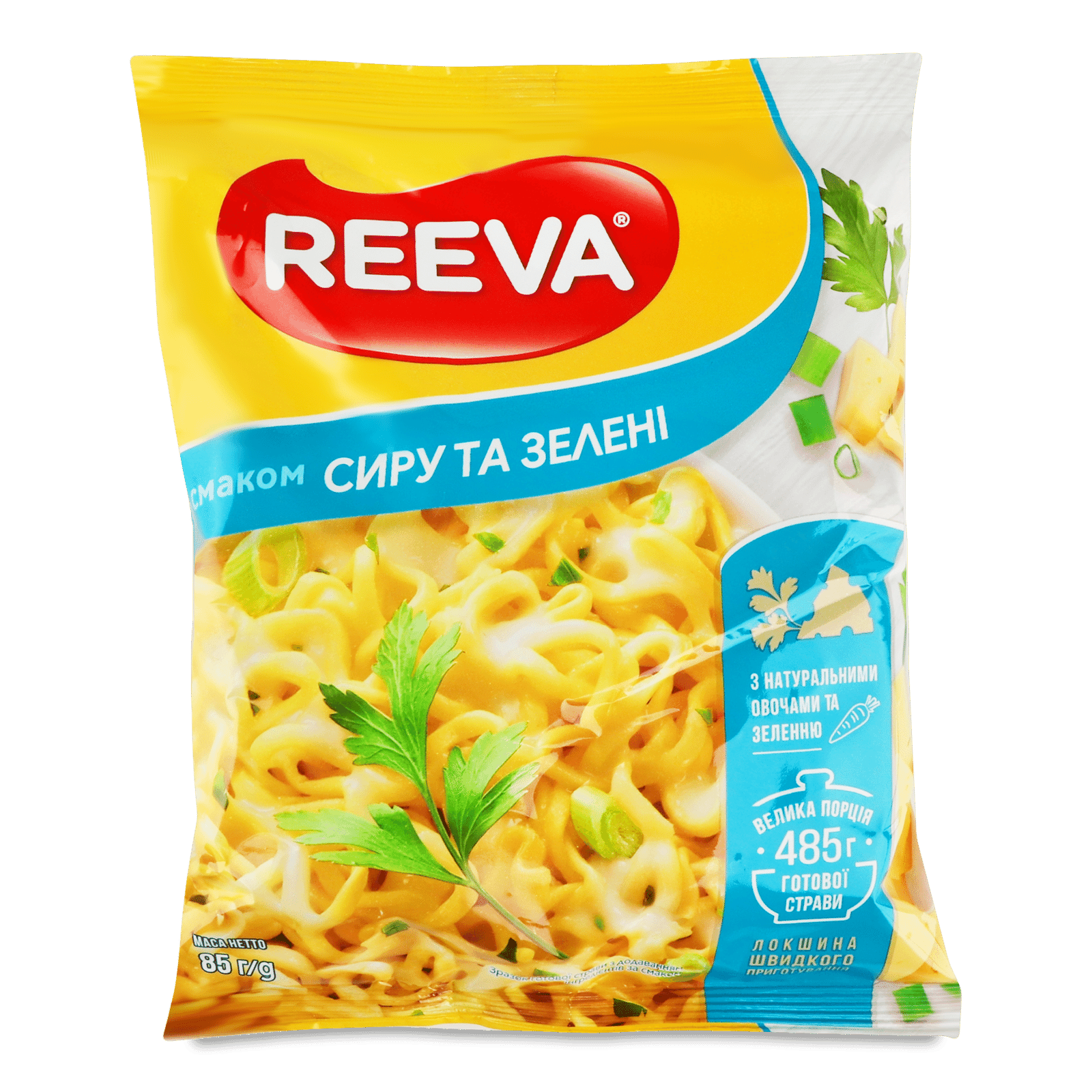 Локшина Reeva швидкого приготування зі смаком сиру та зелені - 1