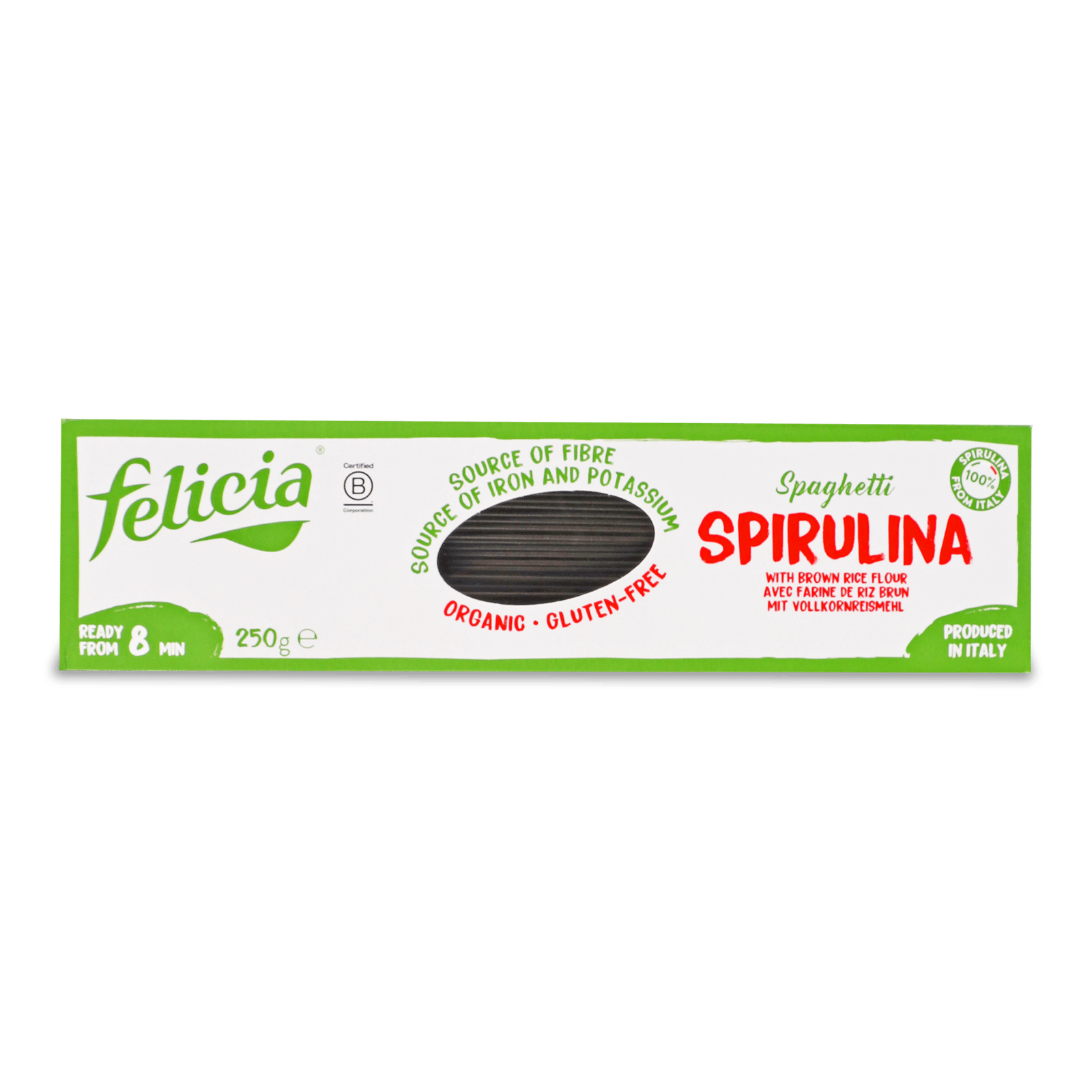Вироби макаронні Felicia Спагетті зі спіруліною органічні - 1