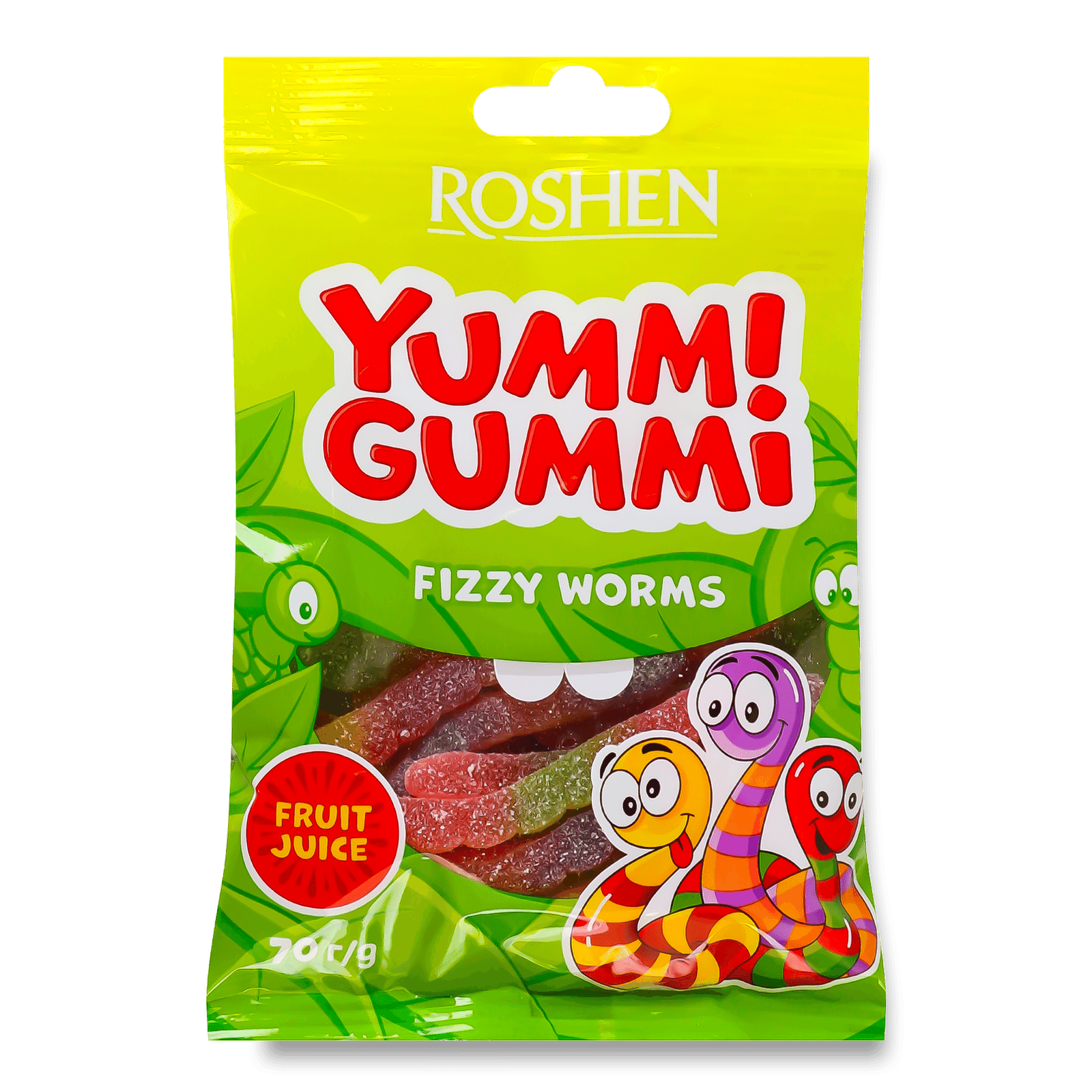 Цукерки Roshen Yummi Gummi Fizzy Worms желейні - 1
