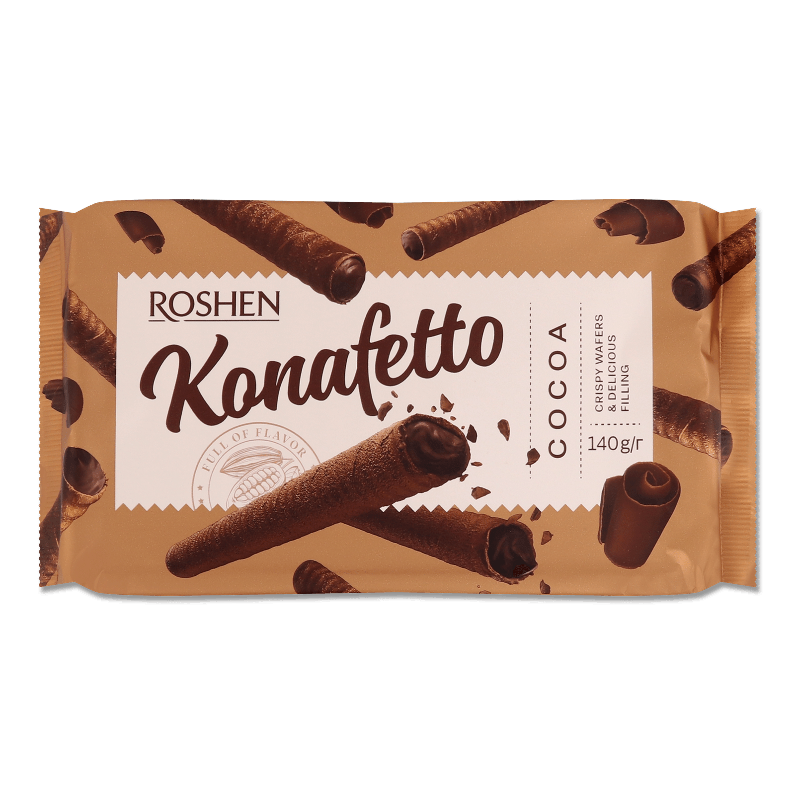 Трубочки Roshen Konafetto вафельні з начинкою крем-какао - 1