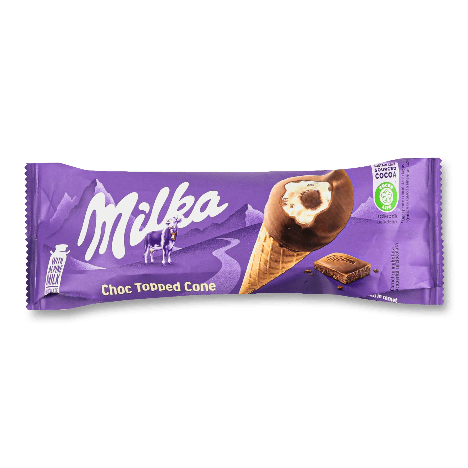 Морозиво Milka в шоколадній глазурі ріжок - 1