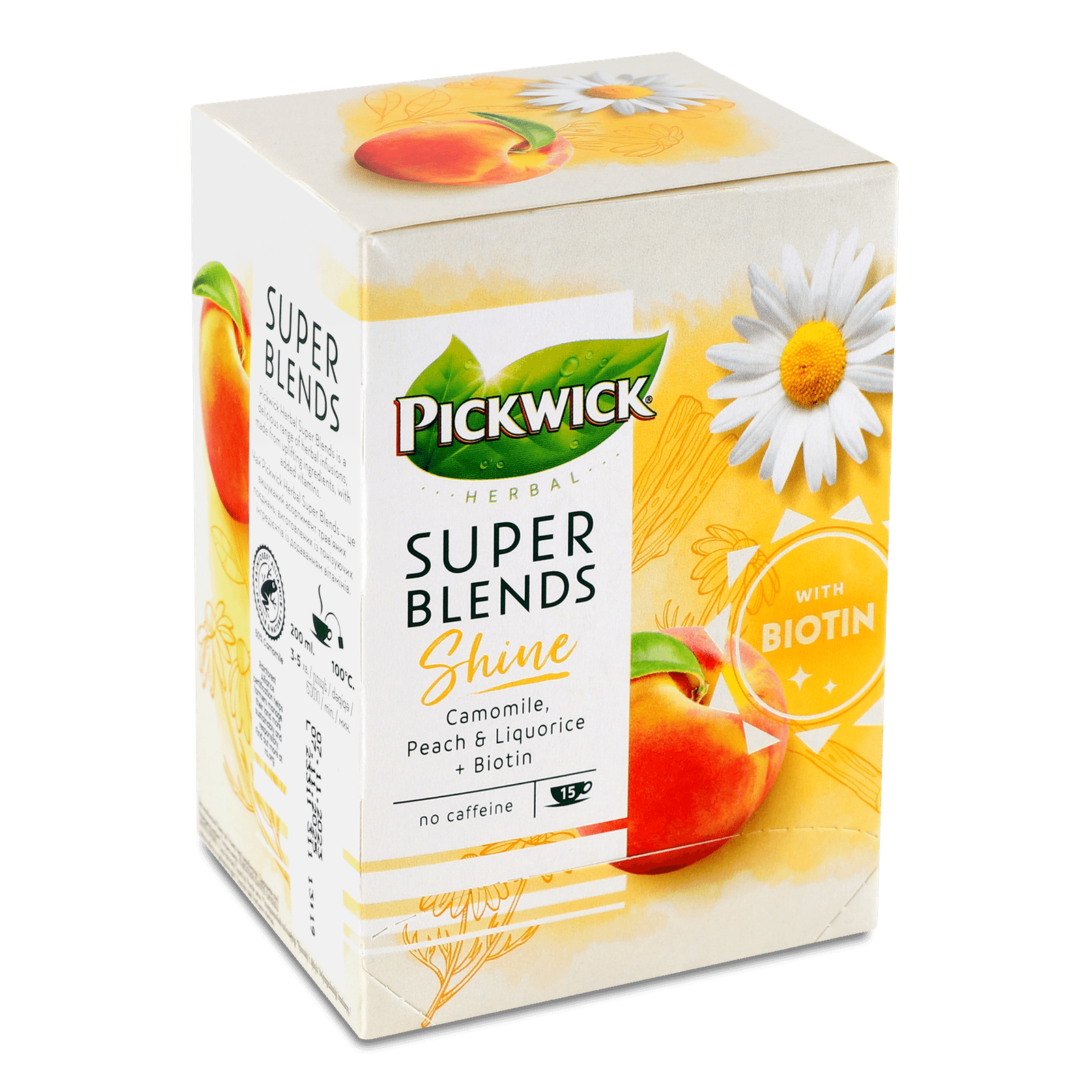 Чай фруктово-трав'яний Pickwick Super Blends ромашка-персик - 1