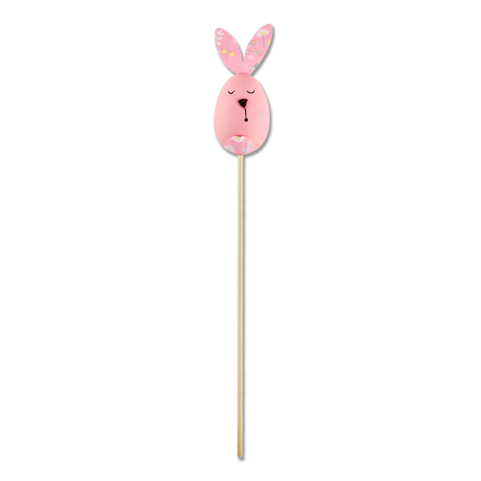 Прикраса декоративна Заєць рожевий на паличці - 1