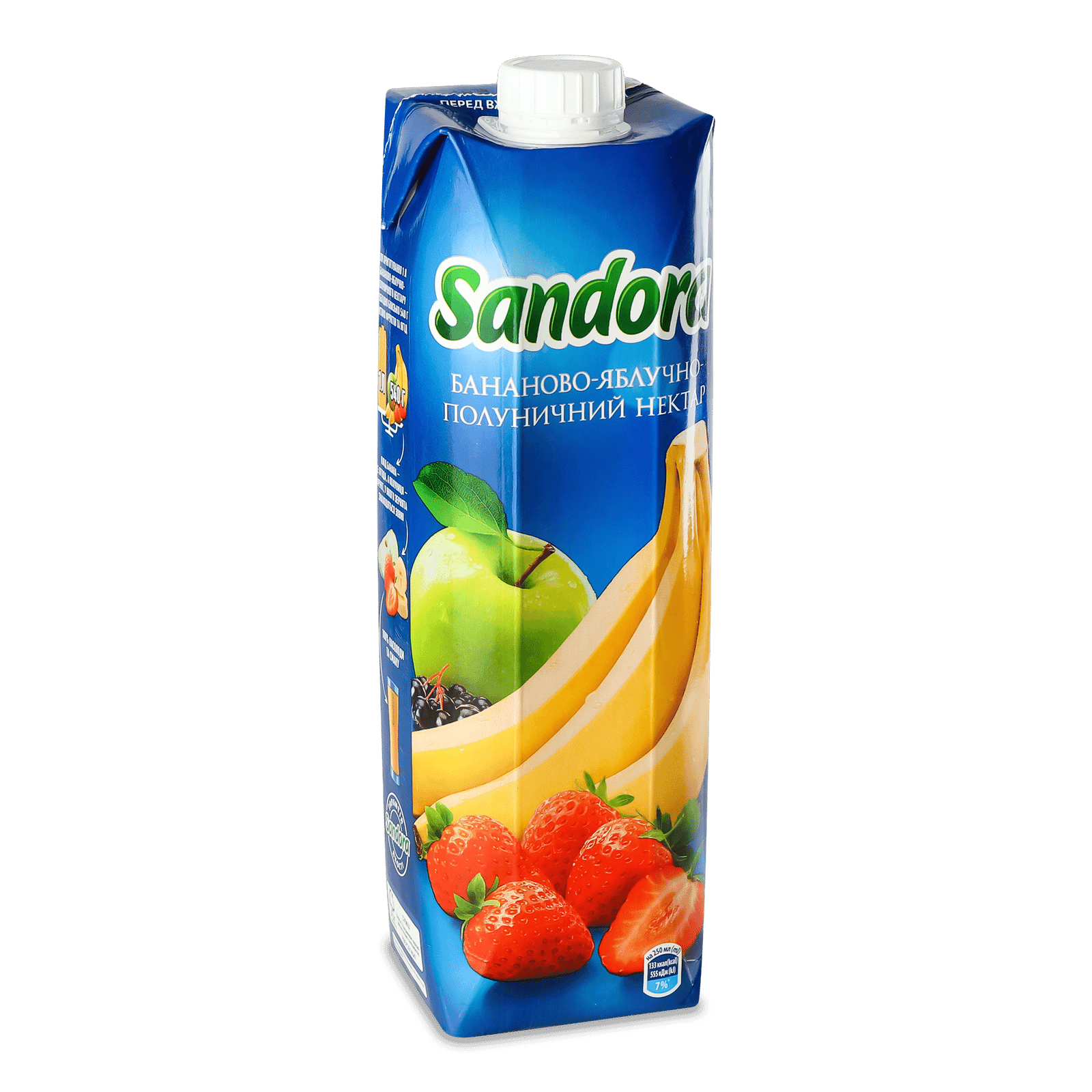 Нектар Sandora бананово-яблучно-полуничний - 1