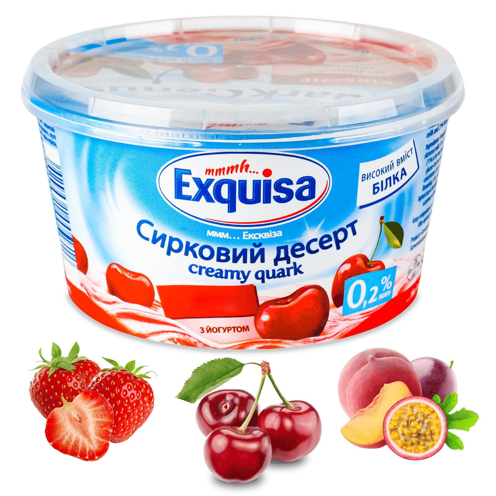 Десерт сирковий з йогуртом Exquisa, смаки в асортименті, 0,2% - 1