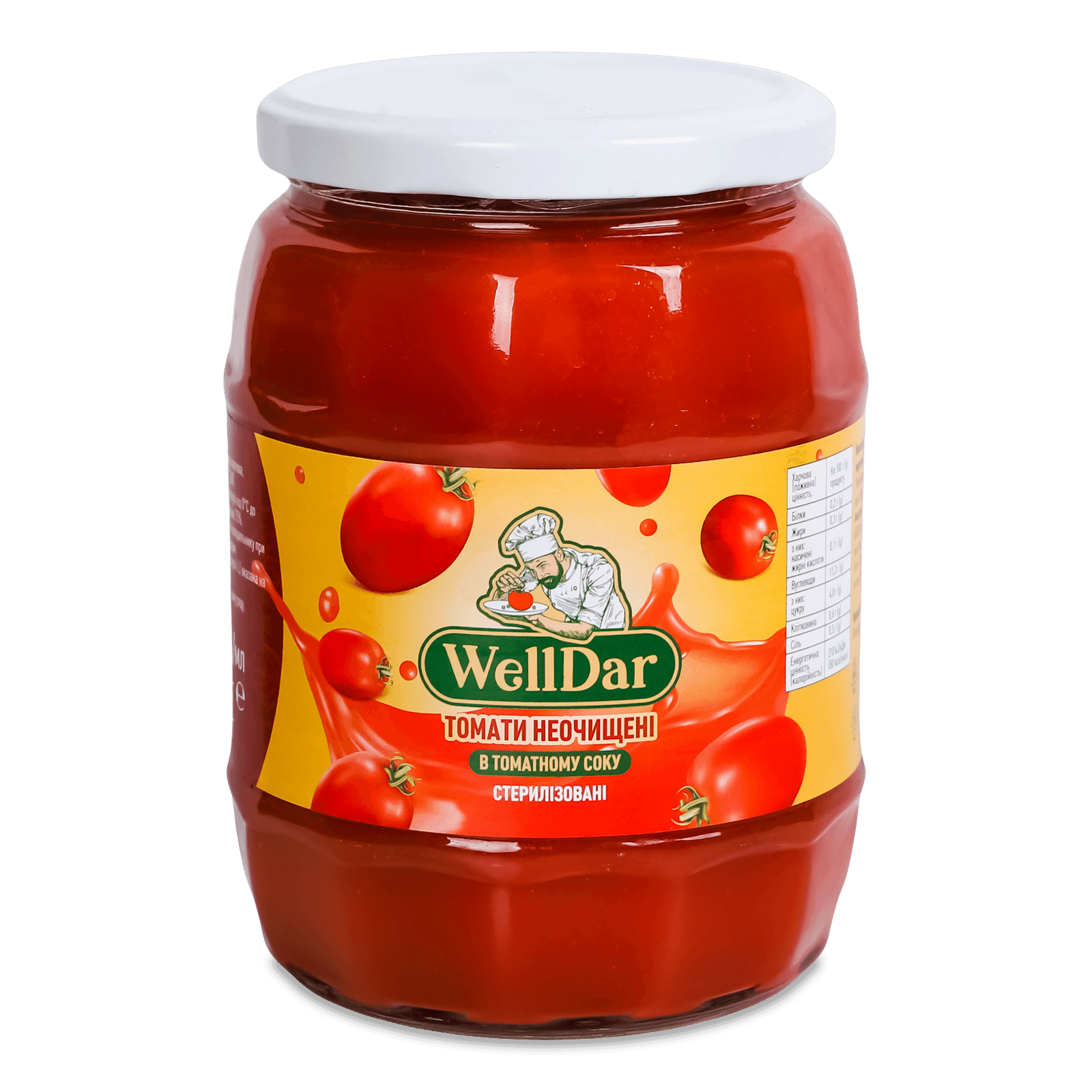 Томати WellDar неочищені у томатному соку стерилізовані - 1