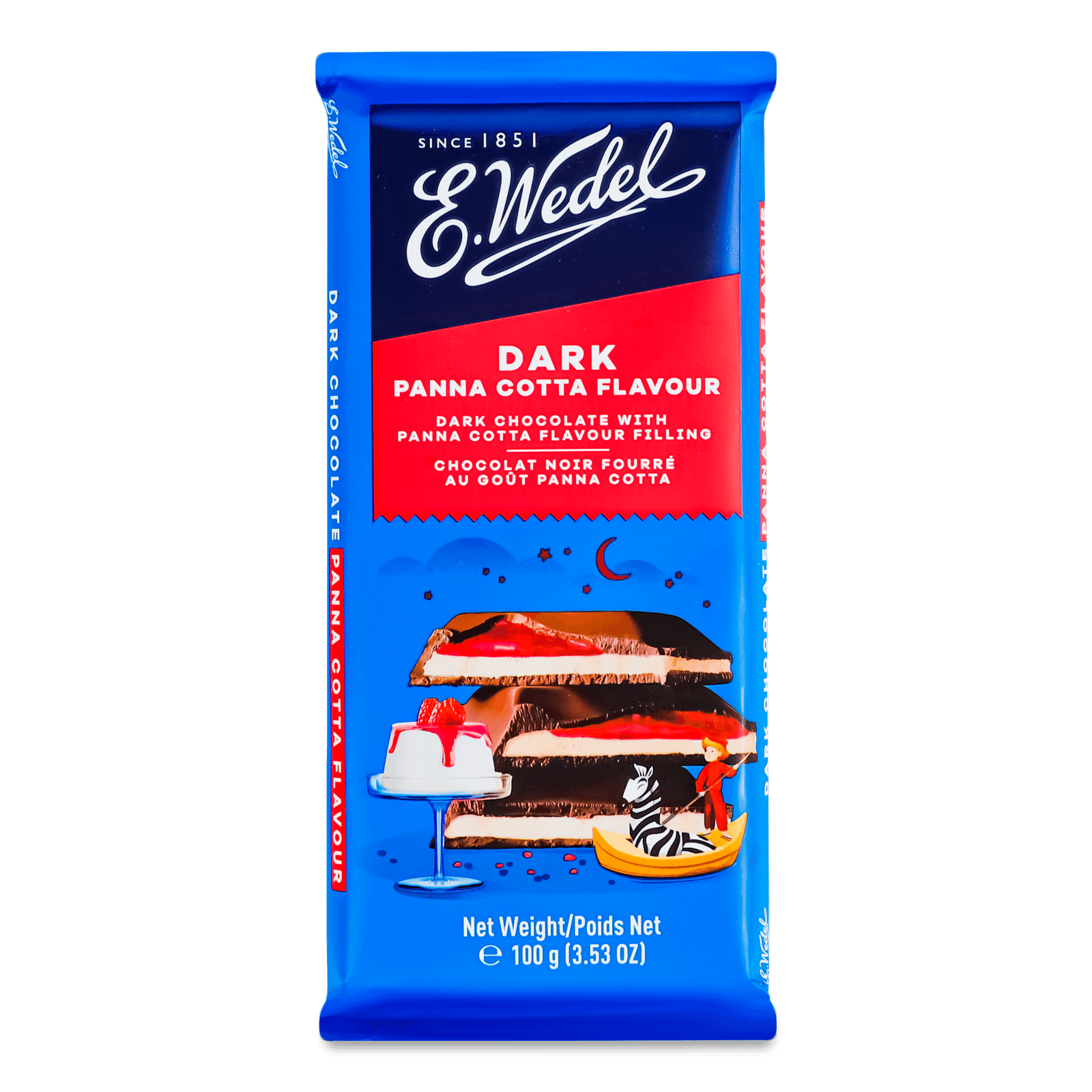 Шоколад чорний E.Wedel зі смаком пана-кота - 1