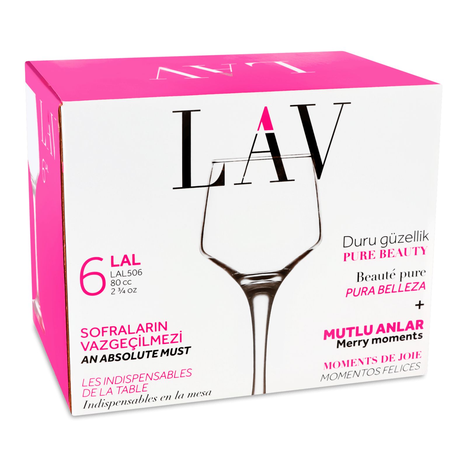 Набір келихів для вина LAV Lal 6*80мл - 1