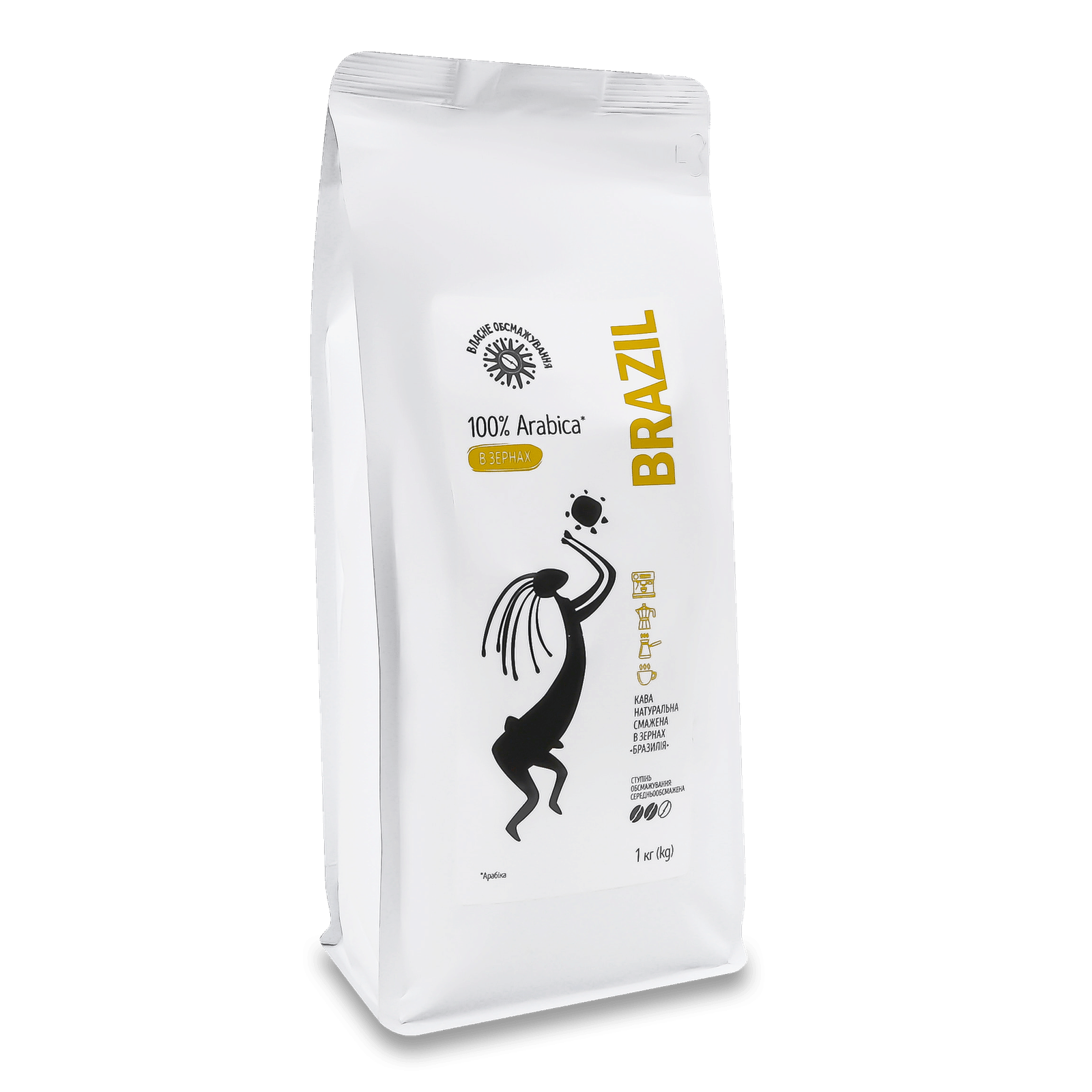 Кава зернова Бразилія натуральна смажена - 1
