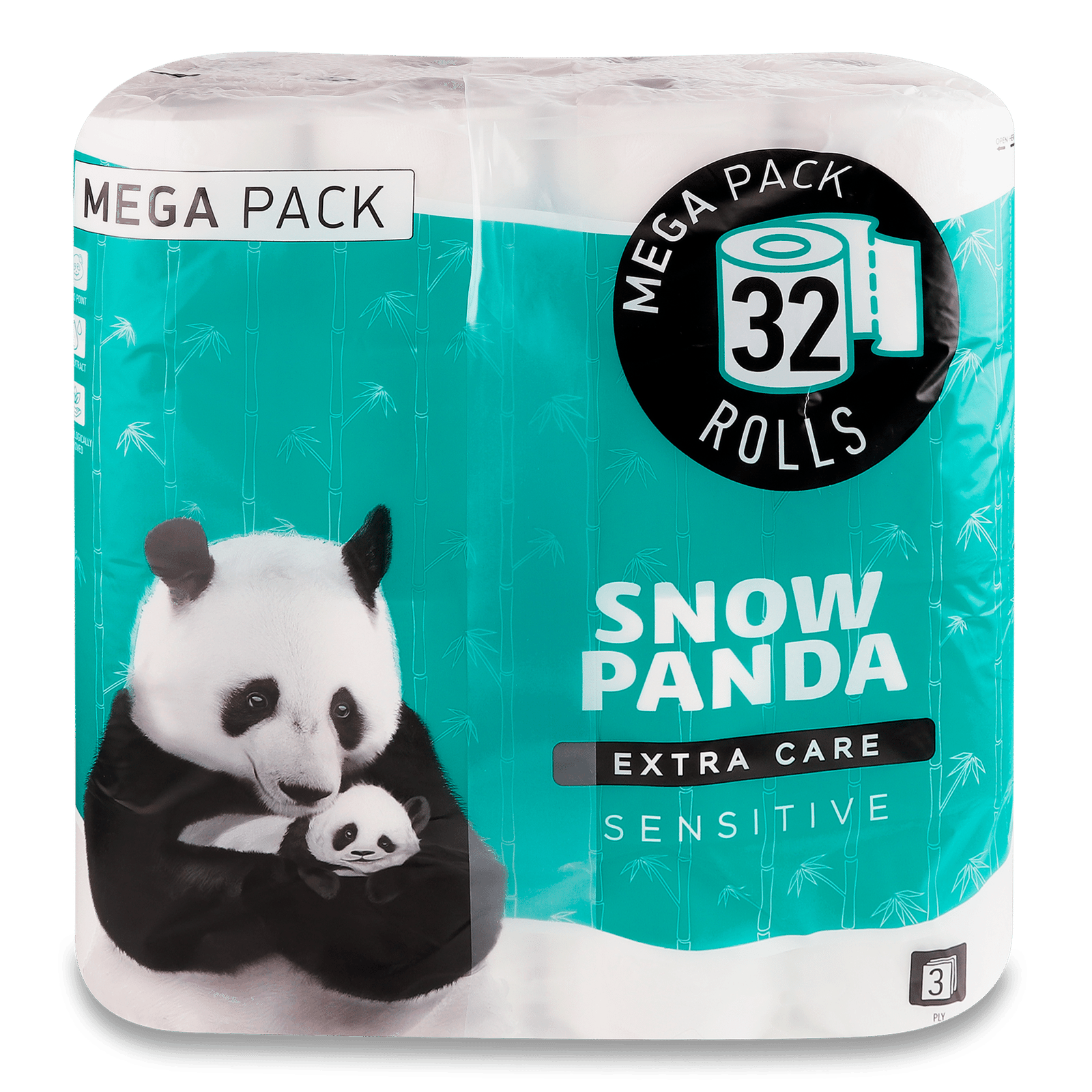 Папір туалетний Сніжна панда ExtraCare Sensitive - 1