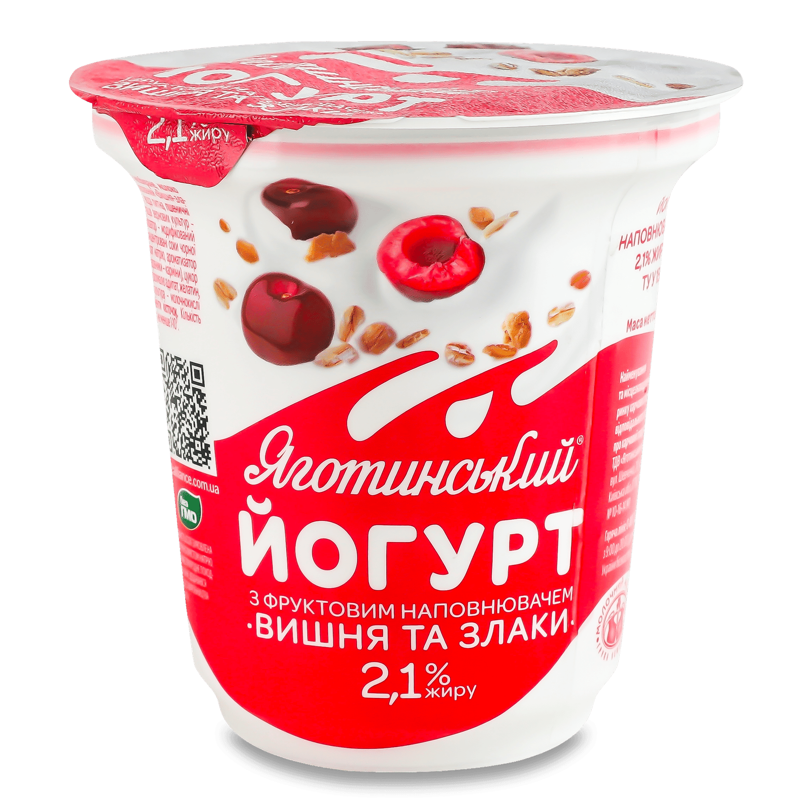 Йогурт Яготинський вишня та злаки 2,1% - 1