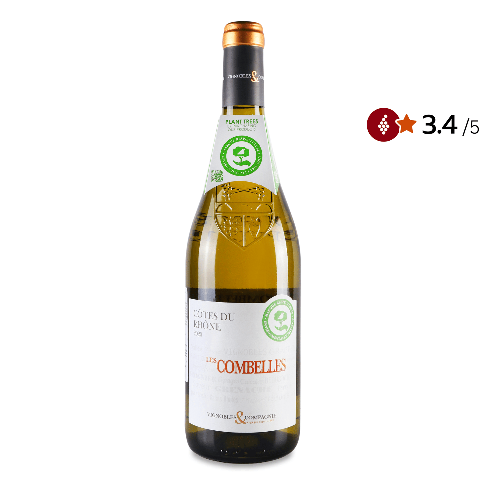 Вино La Rhodanienne Cotes du Rhone Les Combelles blanc - 1