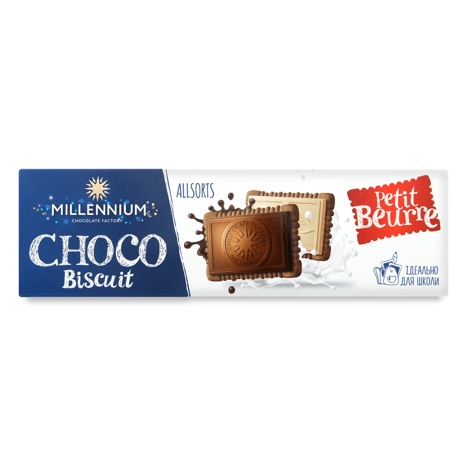 Шоколад Millennium Choco Biscuit асорті з печивом - 1