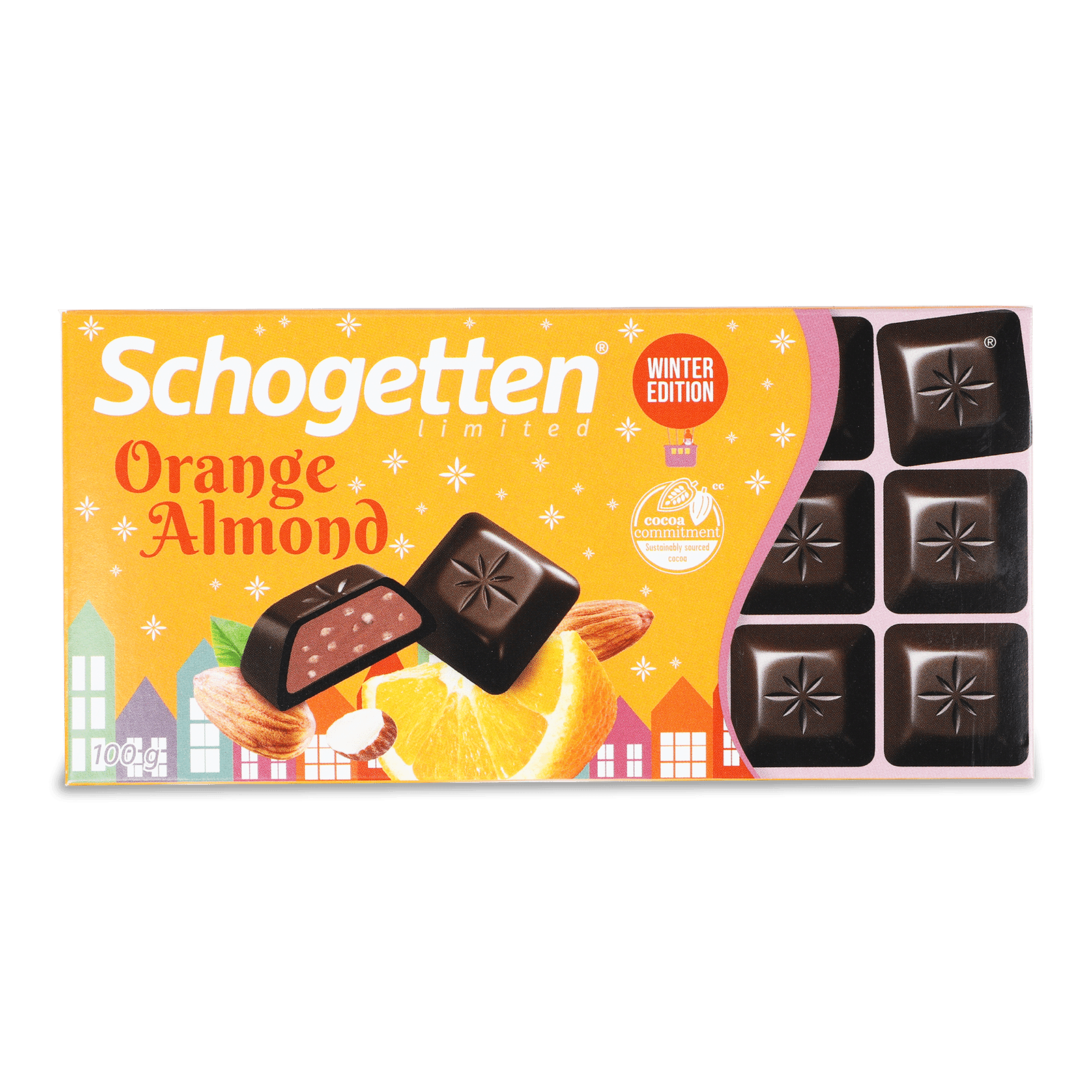 Шоколад чорний Schogetten апельсин-мигдаль - 1