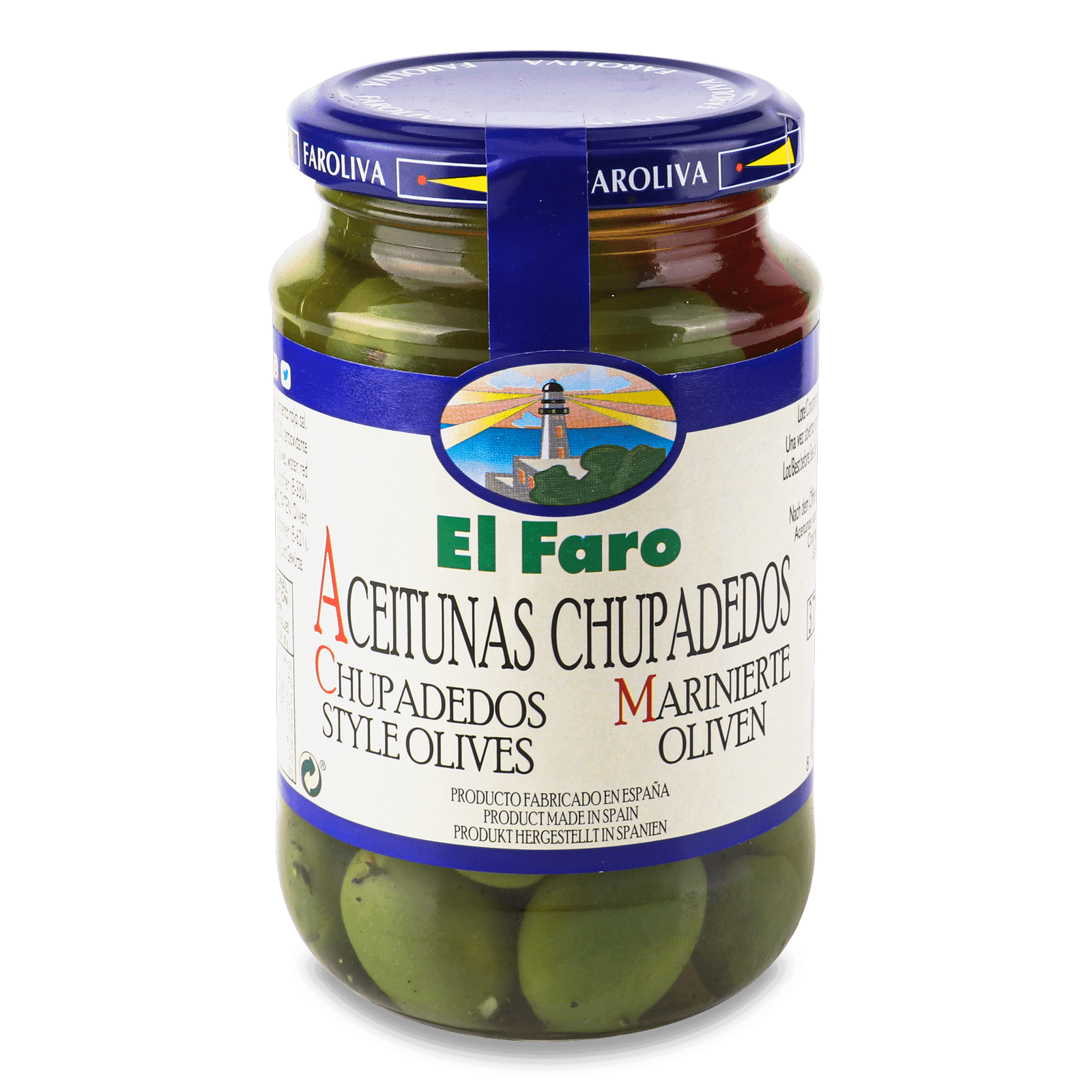 Оливки El Faro Chupadedos зелені - 1