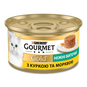 Корм для котів Gourmet «Ніжні биточки» курка-морква