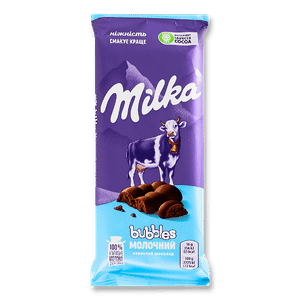 Шоколад молочний Milka Bubbles пористий