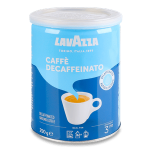 Кава мелена Lavazza Decaffeinato в жерстяній банці без кофеїну