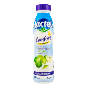 Йогурт Lactel Яблуко безлактозний з пребіотиками 1,5% пляшка