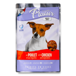 Корм для собак Plaisir з куркою та овочами в соусі