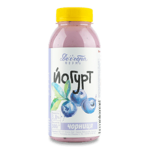 Йогурт «Лавка традицій» «Доообра ферма» з коров'ячого молока «Чорниця», 3,8%