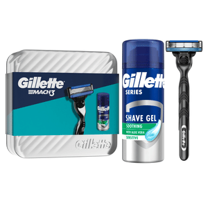 Набір Gillette Mach3 бритва + 1 картридж + гель для гоління заспокійливий 75 мл