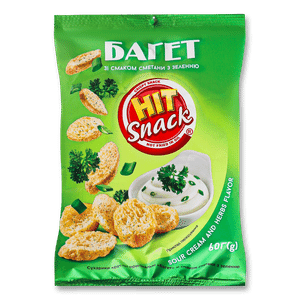 Сухарики Hit Snack Багет зі сметаною та зеленню