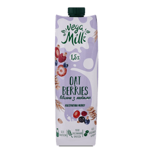 Напій Vega Milk вівсяний ультрапастеризований з ягодами 1,5%