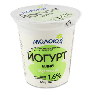Йогурт «Молокія» білий густий 1,6% стакан