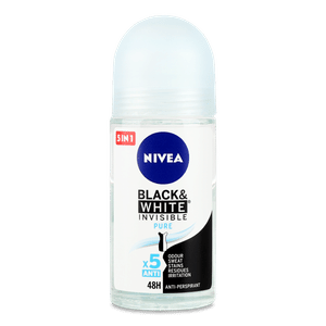 Дезодорант кульковий Nivea Pure «Невидимий захист для чорного і білого»