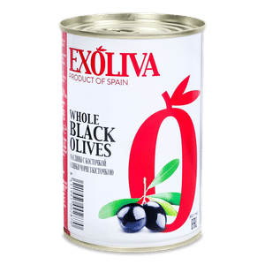 Маслини Exoliva екстра чорні з кісточкою