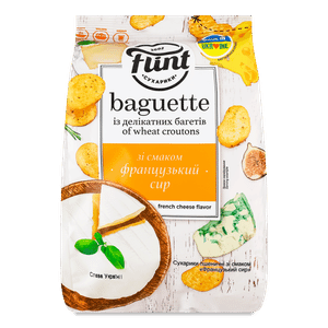 Сухарики Flint Baguette пшеничні зі смаком французьського сиру