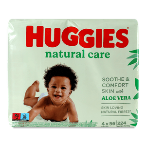 Серветки вологі Huggies Natural Care Quad