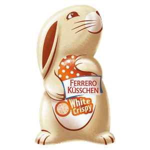 Фігурка Ferrero Kusschen Заєць з білого шоколаду з кріспами