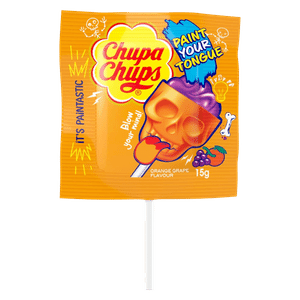 Карамель Chupa Chups «Розфарбуй язик» зі смаком апельсина і винограда