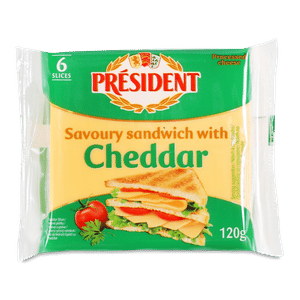Сир плавлений President «Чеддер» для сендвічів 40%