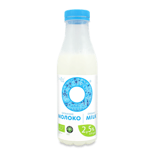 Молоко пастеризоване Organic Milk органічне 2,5% пляшка