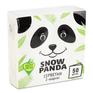 Серветки «Сніжна панда» білі 2-шарові 24х24 см