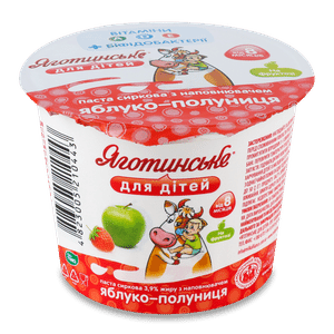 Паста сиркова Яготинське для дітей яблуко-полуниця 3,9%