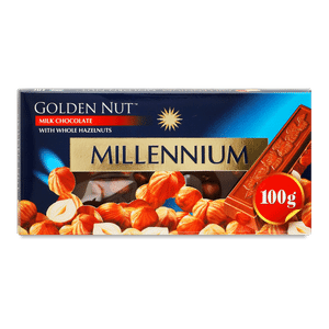 Молочний шоколад Millennium Gold з цілими лісовими горіхами