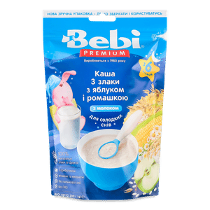 Каша 3 злаки Bebi Premium з молоком яблуко-ромашка