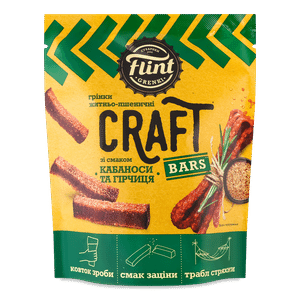 Грінки Flint Craft житньо-пшеничні кабаноси-гірчиця