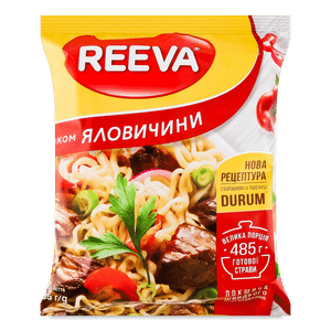 Локшина швидкого приготування Reeva зі смаком яловичини